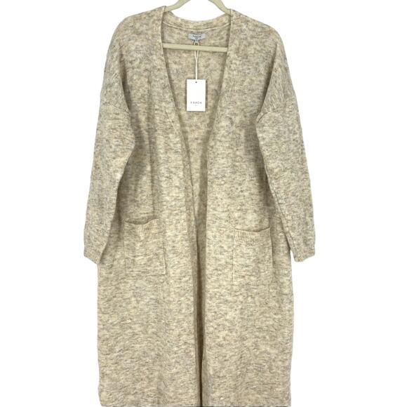 FRNCH Cardigan Duster Beige Small Medium Long Sleeve NWT - Picture 10 of 12